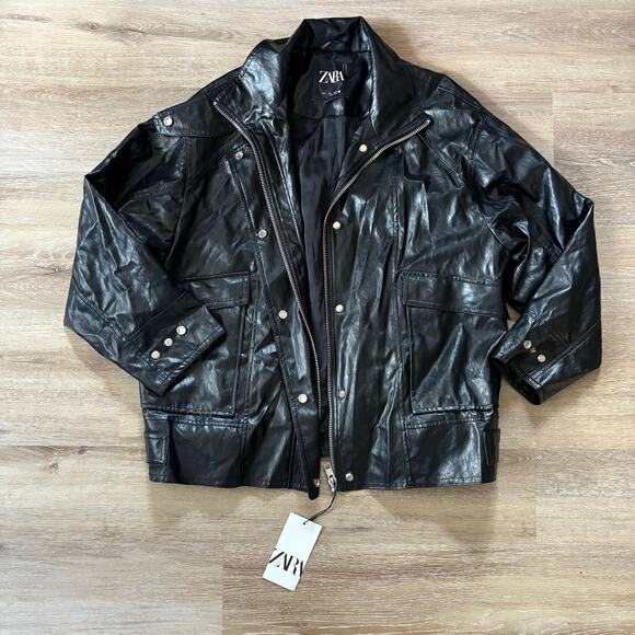 Zara Jackets & Blazers - Zara Faux Leather Jacket